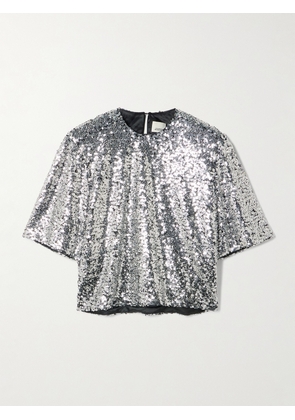 Isabel Marant - Helga Embellished Tulle Top - Silver - FR 34,FR 36,FR 38,FR 40,FR 42,FR 44