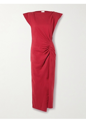 Isabel Marant - Nadela Asymmetric Gathered Organic Cotton-jersey Maxi Dress - FR 34,FR 36,FR 38,FR 40,FR 42,FR 44