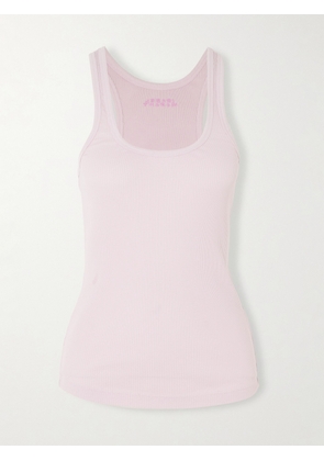 Isabel Marant - Thea Embroidered Ribbed Cotton-jersey Tank - Pink - x small,small,medium,large,x large