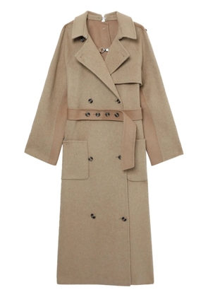 Rokh button-detail double-breasted maxi coat - Brown