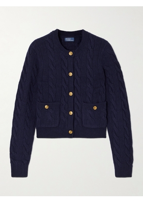 Polo Ralph Lauren - Cable-knit Wool And Cashmere-blend Cardigan - Blue - xx small,x small,small,medium,large,x large