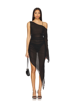 h:ours Rei Midi Dress in Black. Size M. Also in XS.