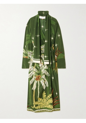 Johanna Ortiz - Eternity Belted Printed Silk Crepe De Chine Maxi Dress - Green - US2,US4,US6,US8,US10