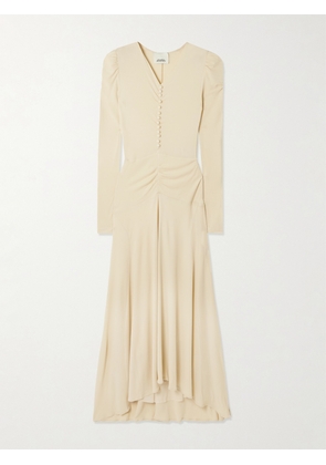Isabel Marant - Nejma Asymmetric Gathered Stretch-jersey Midi Dress - Ecru - FR 34,FR 36,FR 38,FR 40,FR 42