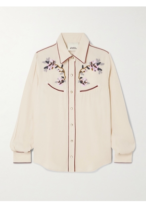 Isabel Marant - Yzea Piped Embellished Cady Shirt - Ecru - FR 34,FR 36,FR 38,FR 40,FR 42,FR 44