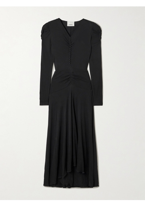 Isabel Marant - Nejma Asymmetric Gathered Stretch-jersey Midi Dress - Black - FR 34,FR 36,FR 38,FR 40,FR 42