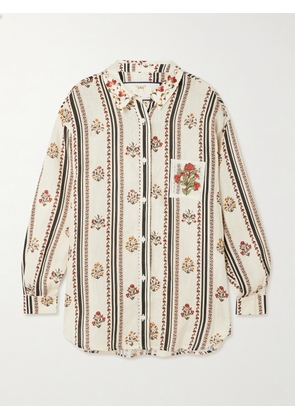 Agua by Agua Bendita - Cecilia Andes Appliquéd Floral-print Linen Shirt - Multi - x small,small,medium,large,x large