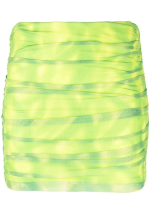 ROTATE BIRGER CHRISTENSEN tie dye-print ruched miniskirt - Green