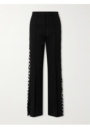 Sharon Wauchob - Lace-trimmed Cotton And Silk-blend Straight-leg Pants - Black - FR 34,FR 36,FR 38,FR 40,FR 42