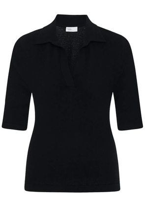 Rosetta Getty open-neck knitted polo top - Black
