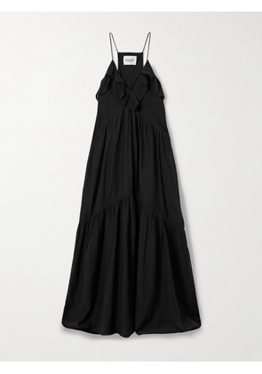 Marant Étoile - Vasma Tiered Ruffled Cotton-blend Maxi Dress - Black - FR 34,FR 36,FR 38,FR 40,FR 42,FR 44
