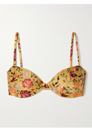Agua by Agua Bendita - Magdalena Paramo Floral-print Recycled Underwired Bikini Top - Yellow - x small,small,medium,large,x large
