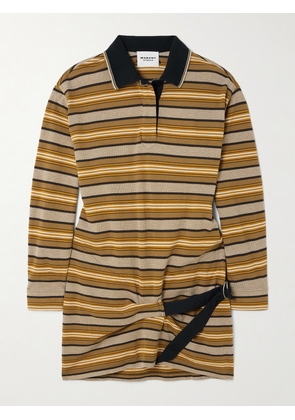 Marant Étoile - Isea Gathered Buckle-detailed Organic Cotton-piqué Mini Dress - Multi - FR 34,FR 36,FR 38,FR 40,FR 42