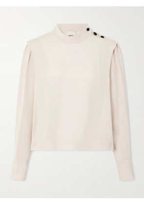 Isabel Marant - Felissa Pleated Satin-crepe Blouse - Ecru - FR 34,FR 36,FR 38,FR 40,FR 42,FR 44
