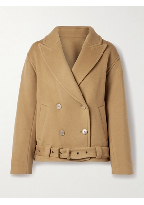 MARANT ÉTOILE - Warna Double-breasted Belted Wool-blend Felt Coat - Brown - FR 34,FR 36,FR 38,FR 40,FR 42