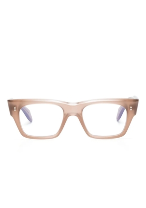 Cutler & Gross logo-engraved rectangle-frame glasses - Neutrals