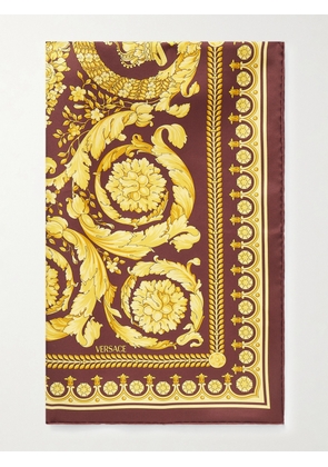 Versace - Printed Silk-twill Scarf - Gold - One size