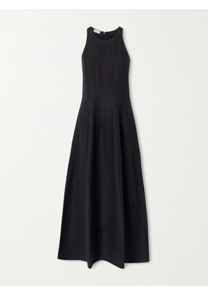 Brunello Cucinelli - Paneled Twill Midi Dress - Black - xx small,x small,small,medium,large,x large