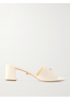 Versace - Embellished Leather Mules - Cream - IT36,IT36.5,IT37,IT37.5,IT38,IT38.5,IT39,IT39.5,IT40,IT40.5,IT41
