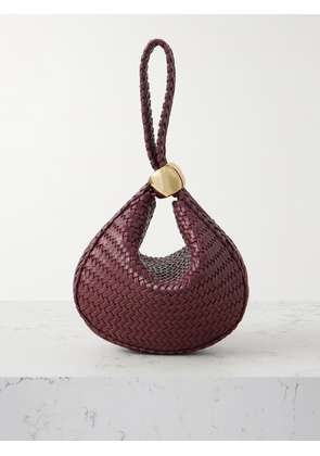 AMANU - The Zambia Embellished Woven Leather Tote - Burgundy - One size