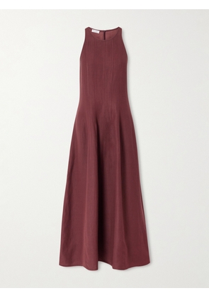 Brunello Cucinelli - Paneled Twill Midi Dress - Brown - xx small,x small,small,medium,large,x large
