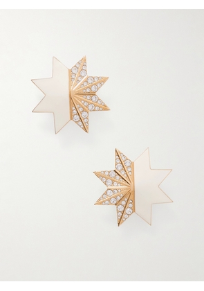 Valentino Garavani - Pas Plus Gold-tone, Crystal And Enamel Clip Earrings - One size