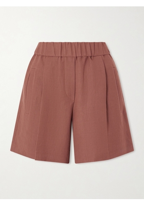 Brunello Cucinelli - Pleated Twill Straight-leg Shorts - Red - IT36,IT38,IT40,IT42,IT44,IT46,IT48