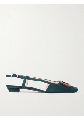 Roger Vivier - Belle Vivier 25 Suede Slingback Pumps - Green - IT36,IT36.5,IT37,IT37.5,IT38,IT38.5,IT39,IT39.5,IT40,IT40.5,IT41,IT41.5,IT42