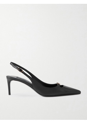Dolce & Gabbana - Embellished Leather Slingback Pumps - Black - IT35,IT36,IT36.5,IT37,IT37.5,IT38,IT38.5,IT39,IT39.5,IT40,IT40.5,IT41