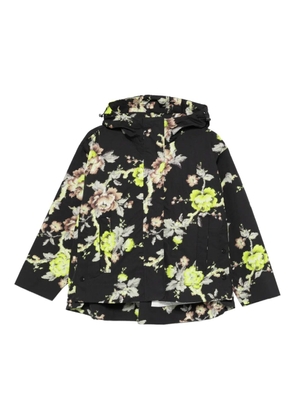 PSOPHIA floral-print hooded jacket - Black