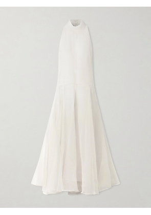 Brunello Cucinelli - Halterneck Silk Maxi Dress - White - xx small,x small,small,medium