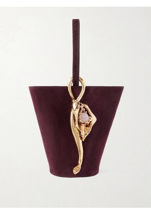 Chloé - Eden Treasure Embellished Suede Tote - Purple - One size