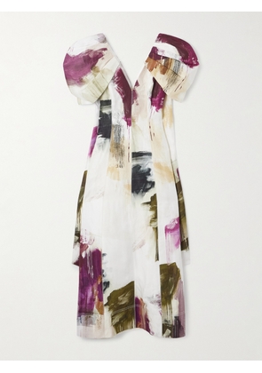 Aje - Bisou Printed Woven Midi Dress - Cream - UK 4,UK 6,UK 8,UK 10,UK 12,UK 14,UK 16