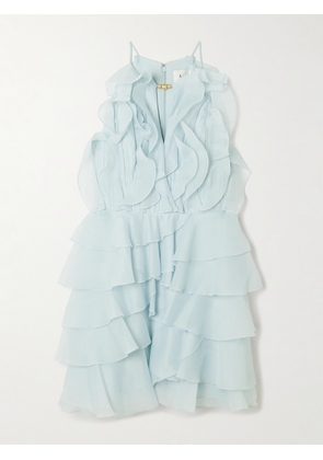 Aje - Cleo Embellished Ruffled Organza Mini Dress - Blue - UK 4,UK 6,UK 8,UK 10,UK 12,UK 14,UK 16