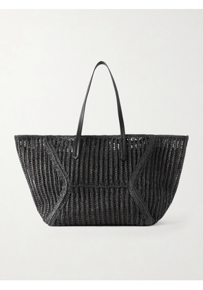 Brunello Cucinelli - Leather-trimmed Woven Tote - Black - One size