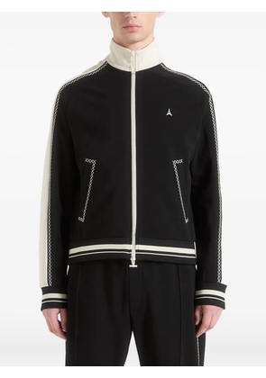 Manière De Voir Tristan contrast-whipstitch raglan track jacket - Black