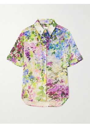Aje - Adina Floral-print Lyocell-blend Shirt - Purple - UK 4,UK 6,UK 8,UK 10,UK 12,UK 14,UK 16