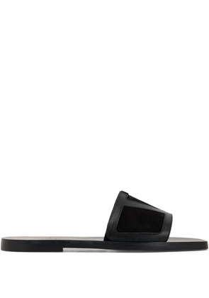 Valentino Garavani Viva Superstar leather flat sandals - Black