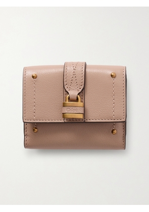 Chloé - Paddington Embellished Textured-leather Cardholder - Neutrals - One size