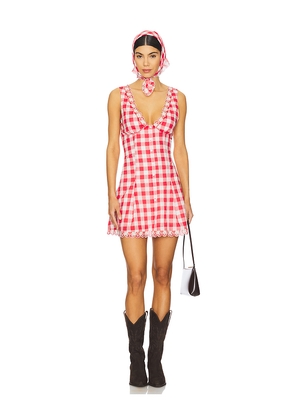 Frankies Bikinis X Bella Hadid Farm Mini Dress in Red. Size L. Also in M.