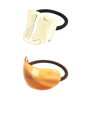 Jordan Road Tortoise And XL Wave Hair Cuff Set in Metallic Gold.