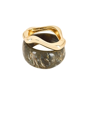 Jordan Road Rhodes Bangle Set in Brown,Metallic Gold.