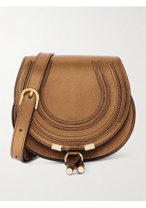 Chloé - Marcie Metallic Crinkled-leather Shoulder Bag - Gold - One size