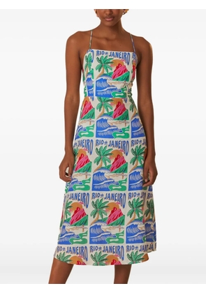 FARM Rio Carioca Posters midi dress - White