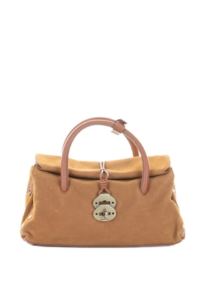 Zanellato Jones suede tote bag - Brown