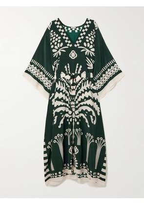 Eres - Holi Belted Printed Silk Crepe De Chine Coverup - Green - One size