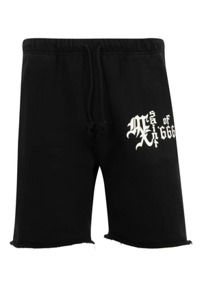 SAINT MXXXXXX logo-print track shorts - Black