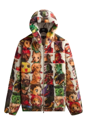 KITH x Marvel xCapcom Fighter faux-fur hoodie - White