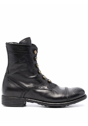 Officine Creative off-centre button boots - Black