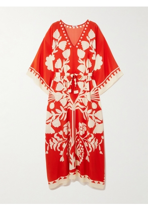 Eres - Holi Belted Printed Silk Crepe De Chine Coverup - Red - One size